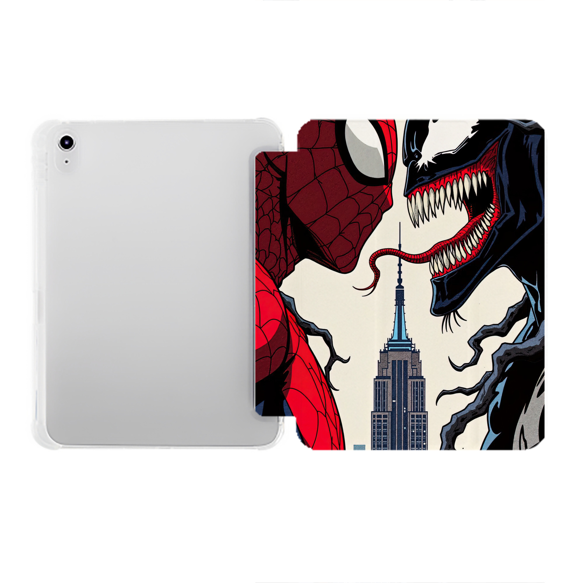 （画像用） Spider Man スパイダーマン IPad ケース ペン収納付き 三つ折りスタンド PUレザー×シリコン 対応機種9.5/10.5/10.9インチ